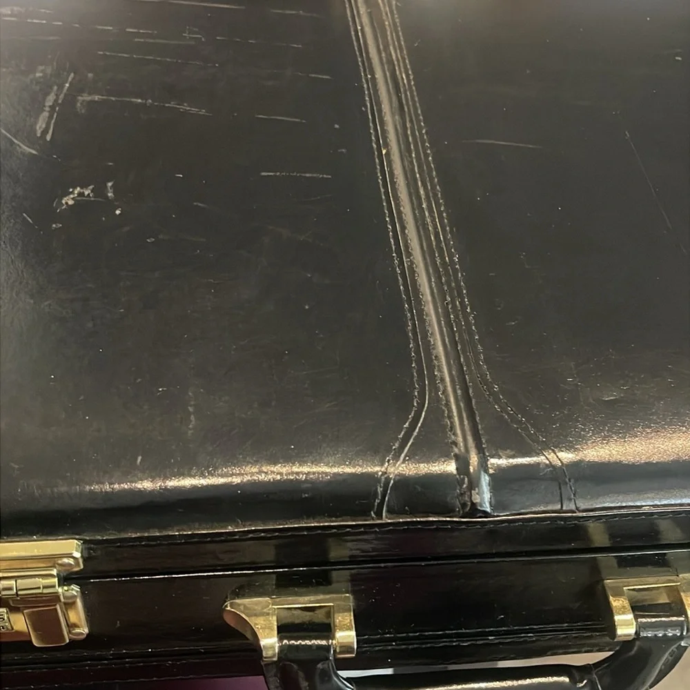 Vintage Black Leather Briefcase